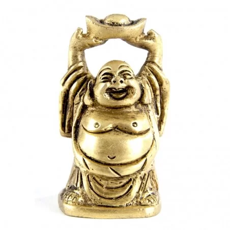 Happy Buddha 5cm Messing mit Händen oben