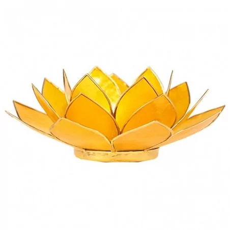 Teelichthalter Chakra Lotus gold gelb