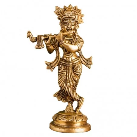 Krishna 18cm Messing