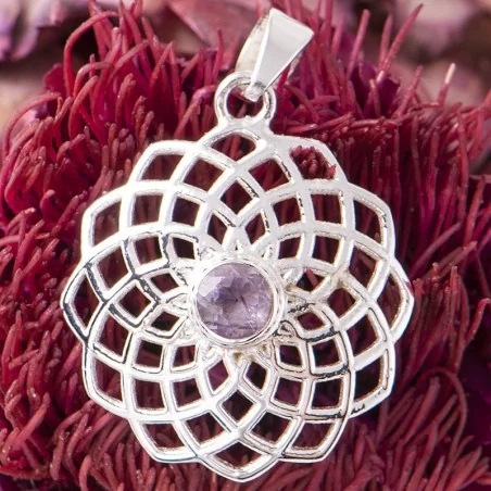 Kronenchakra Anhänger mit Amethyst