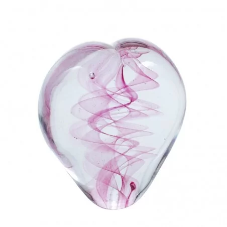 Paperweight Glas Herz lila Spirale 8cm