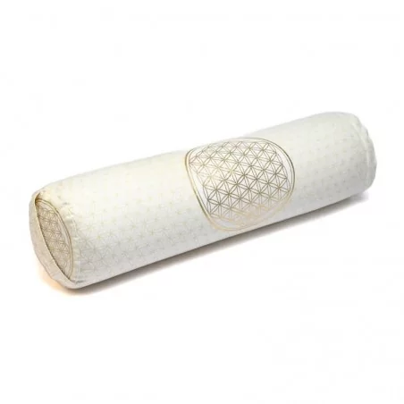 Blume des Lebens Bolster weiss