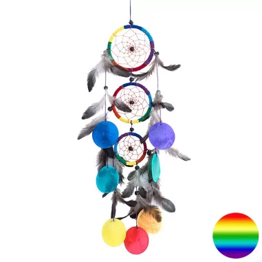 Traumfänger Mobile - Capiz Muscheln regenbogen