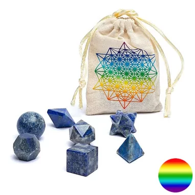 Heilige Geometrie-Set - 7-teilig - LapisLazuli
