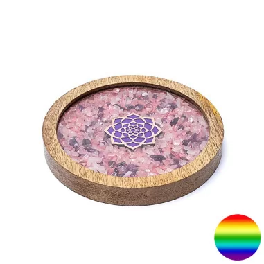 Untersetzer Edelsteine Holz - Lotus