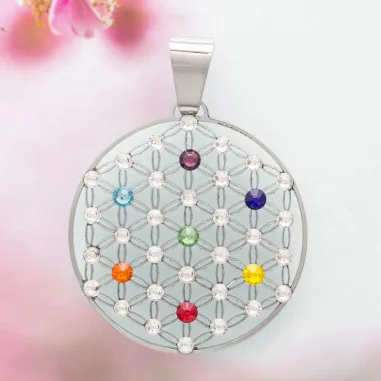 Edelstahl-Anhänger Chakra 37 Kreis 25mm