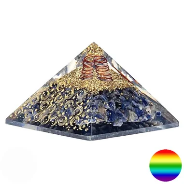 Orgonit-Pyramide - Sodalith Mond Sterne 75mm