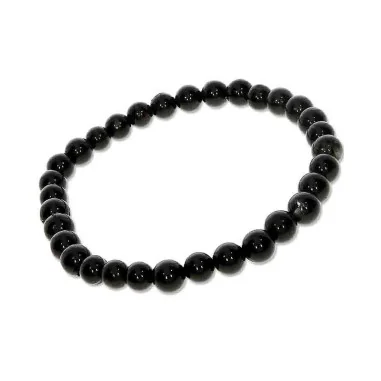Armband Kugeln schwarzer Turmalin 6mm