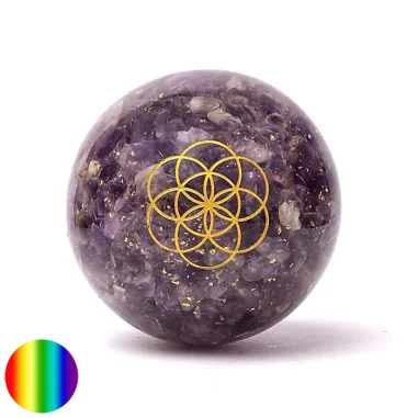 Orgon-Kugel - Amethyst Saat des Lebens 70mm